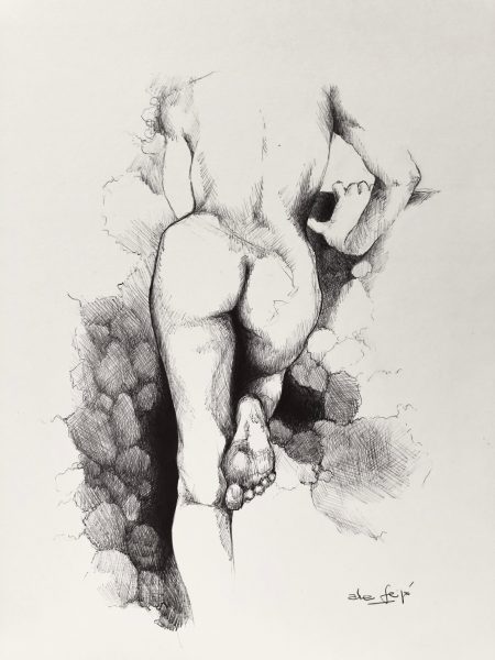 Ale Feijó | Serie Dibujar. Bolígrafo sobre papel. 21 x 29 cm