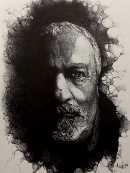 Ale Feijó | Serie Retratos. Nano. Bolígrafo sobre papel. 21 x 29 cm